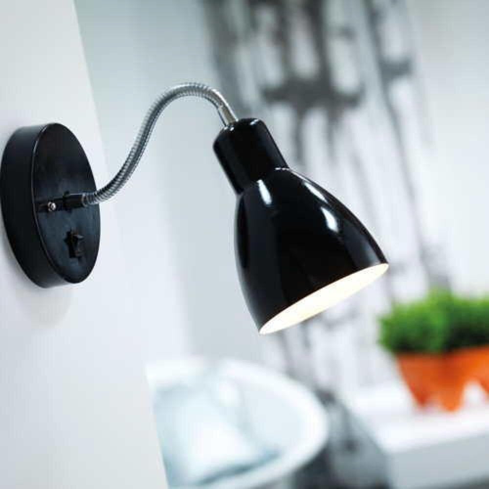 Flexibele wandlamp Cyclone zwart E14