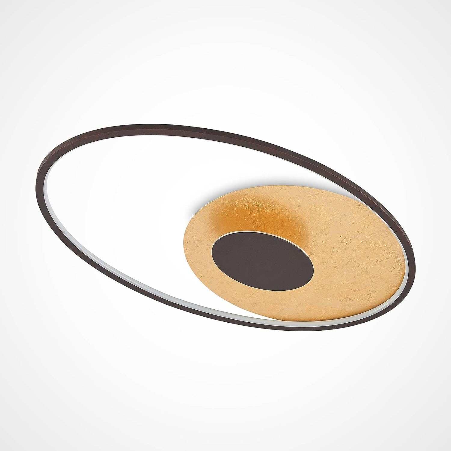 Lindby LED Deckenleuchte Feival dimmbar (Modern) in Braun aus Metall (1 flammig,) - Lampe Deckenlampe Wohnzimmerleuchte