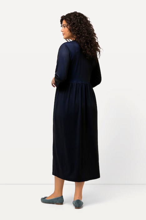Midikleid, Punkte, Wickeloptik, V-Ausschnitt, 3/4-Arm