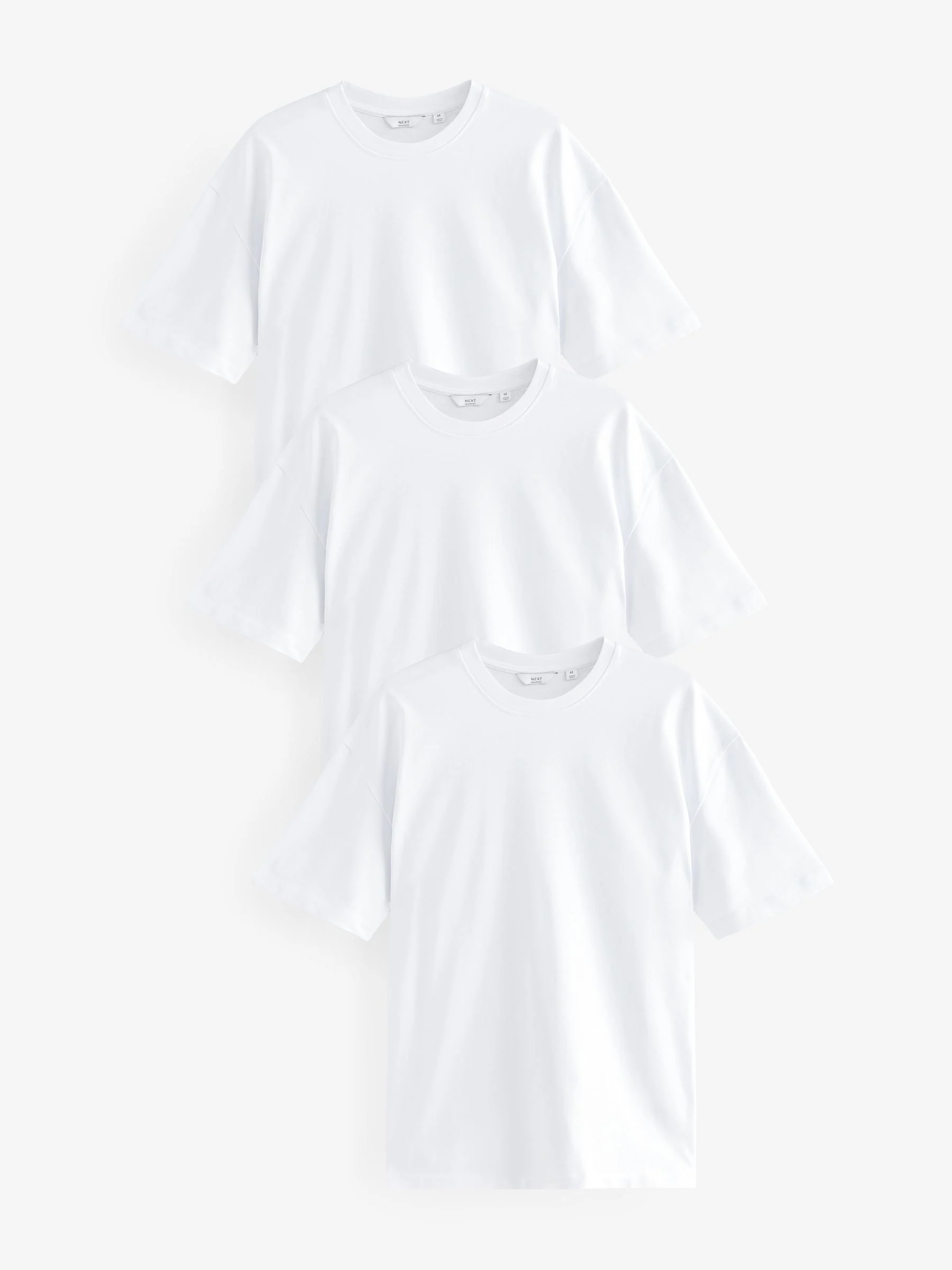 Wit - Relaxed fit - Verpakking van 3 T-shirts van zware stof