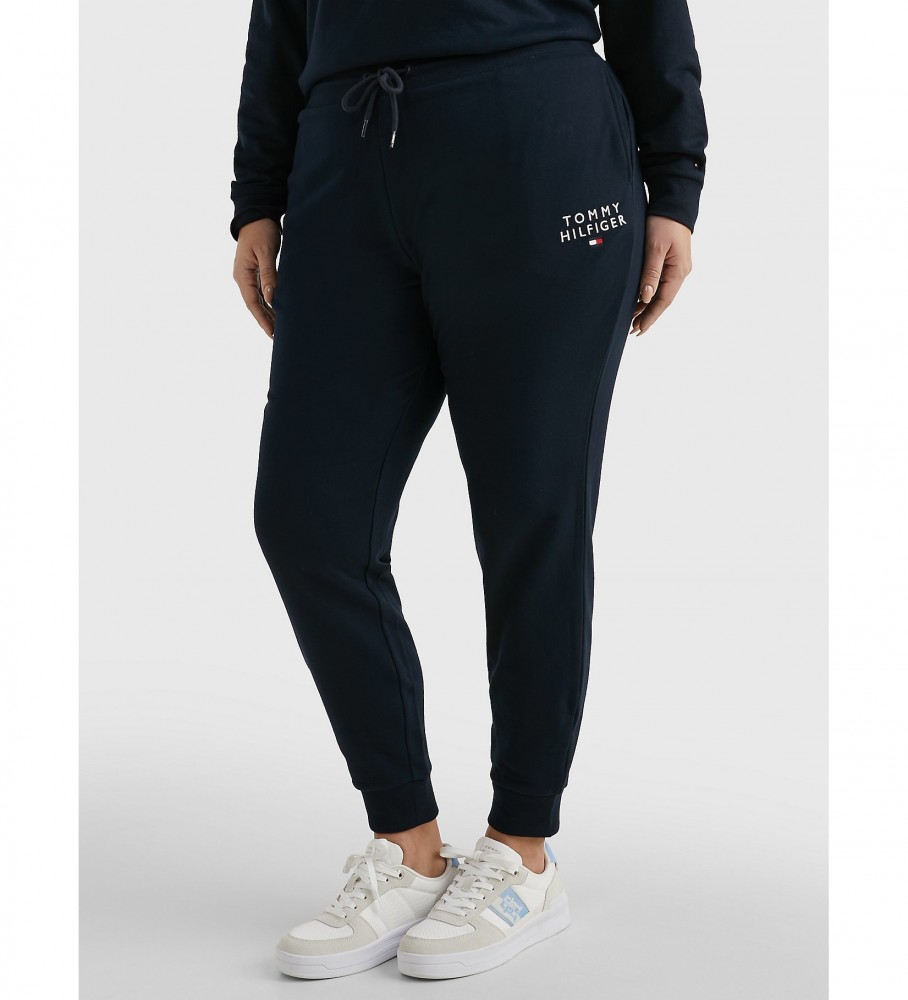 Calça jogger Tommy Hilfiger azul-marinho com elástico na cintura e modelagem baixa