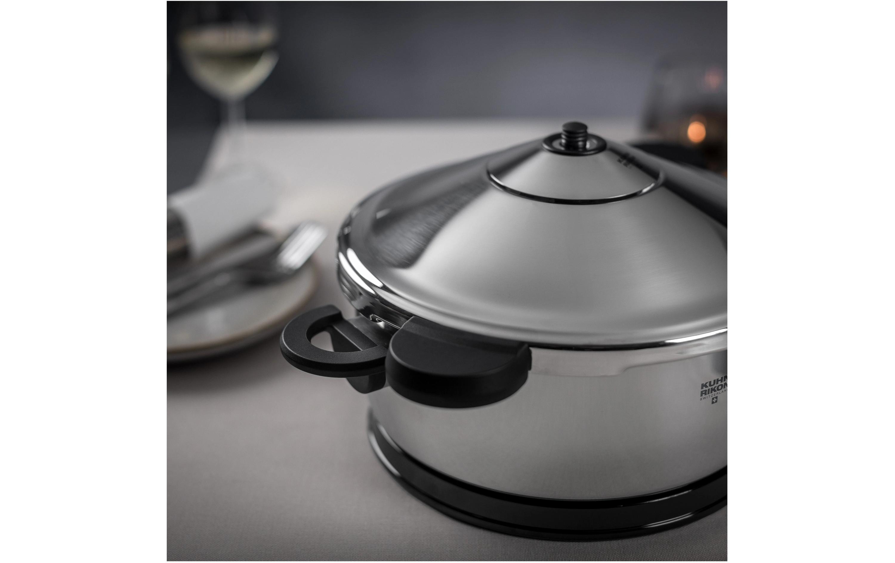 Schnellkochtopf Durotherm Pro Black 22 cm, 3 l, Schwarz<br>Dampfkochtopf mit zusätzlichem Doppelwand-Deckel