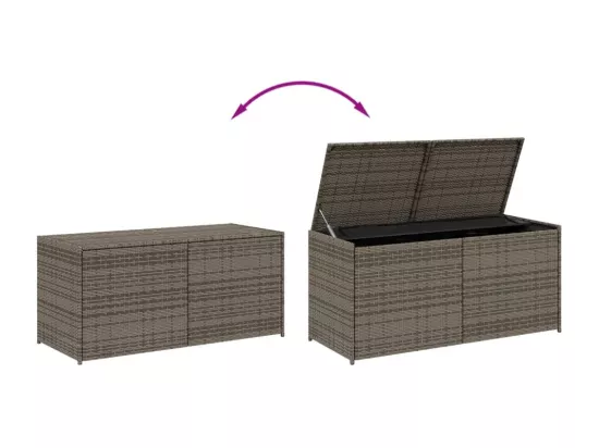 Boîte de rangement de jardin gris 283L résine tressée