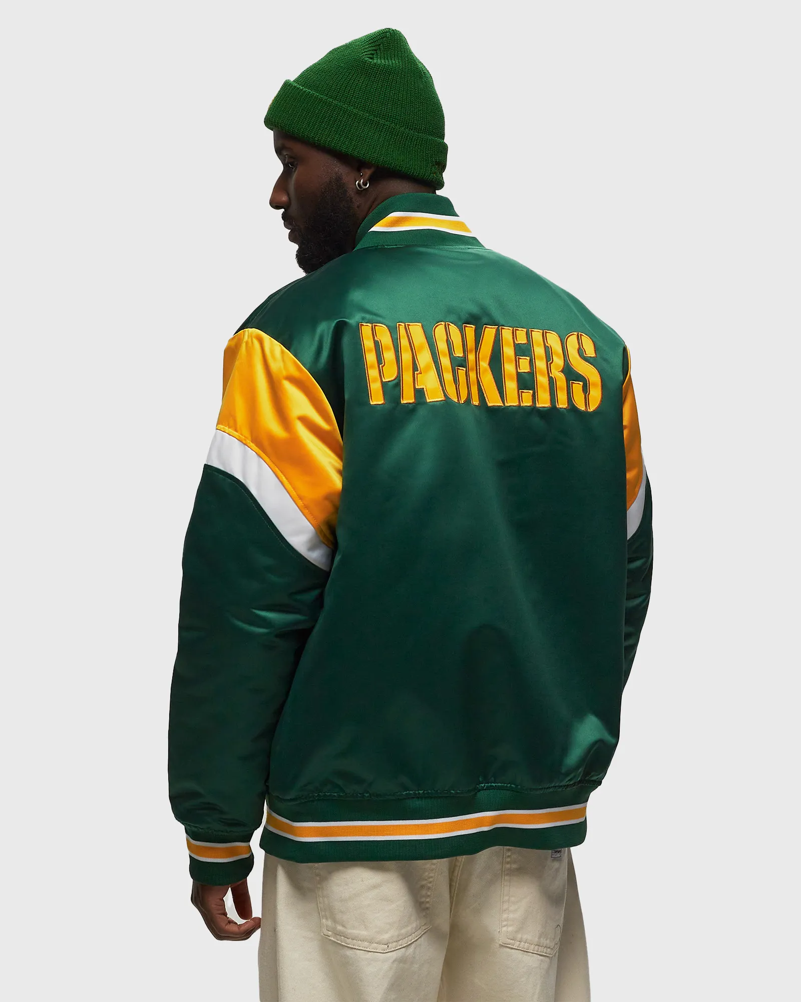 Mitchell & Ness NFL HEAVYWEIGHT SATIN JACKET GREEN BAY PACKERS