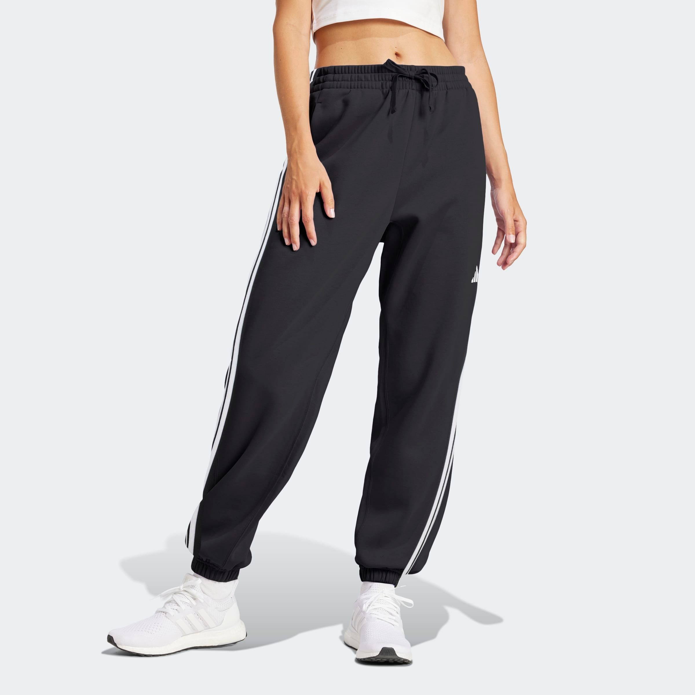 adidas Sportswear Sporthose »ESSENTIALS 3-STREIFEN FRENCH TERRY CUFFED«  Reguläre Passform, mittelhoher Bund, weiches French Terry Material