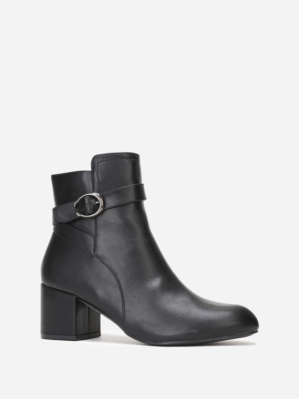 Bottines en simili à talon grandes tailles- Noir