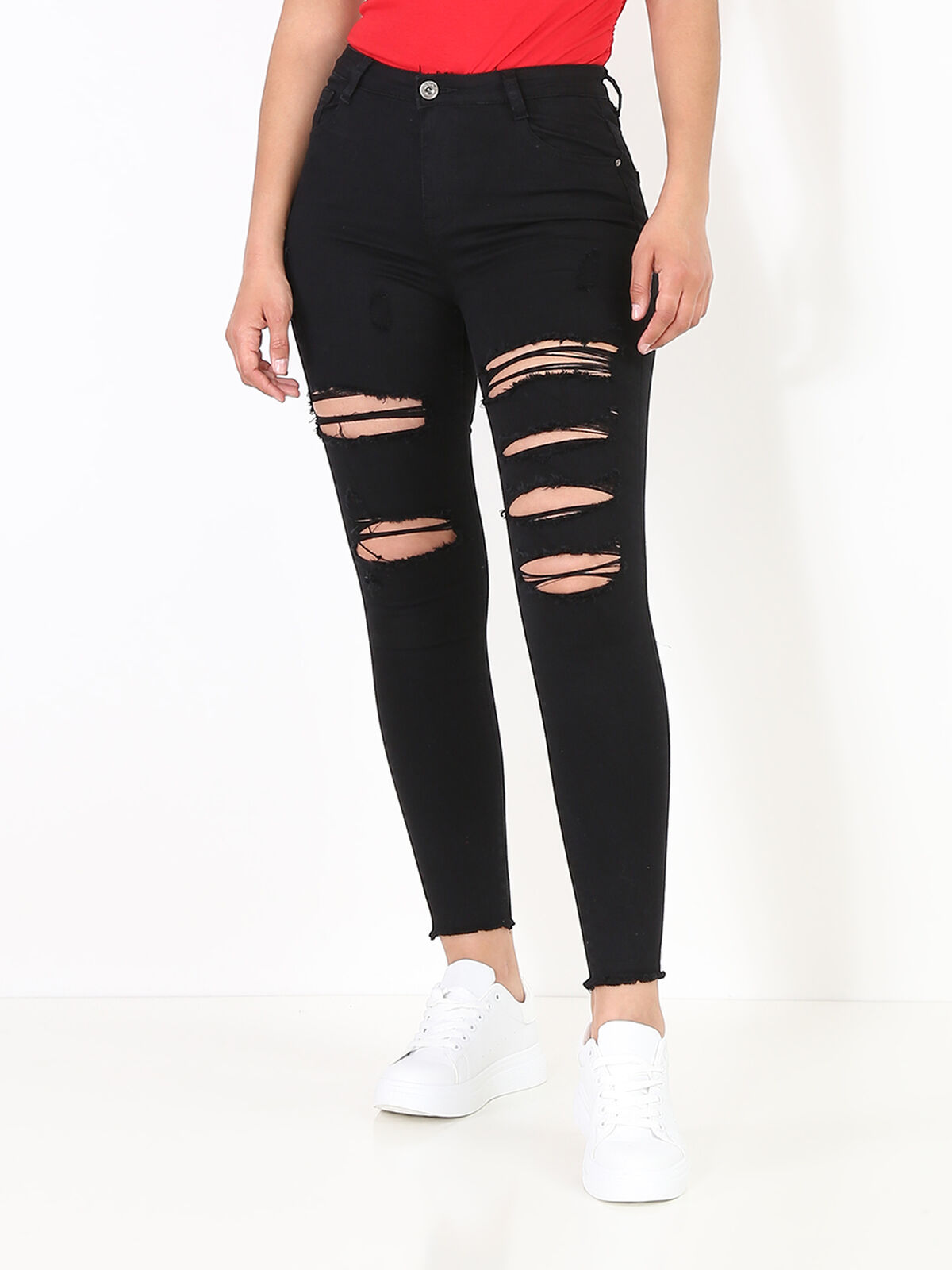 Jeans skinny destroy- Noir