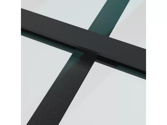 Porte coulissante Verre ESG et aluminium 90x205 cm Noir