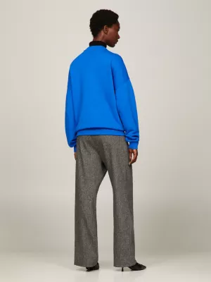 Moletom Relaxed Fit com Logo Brilhante e Tachas