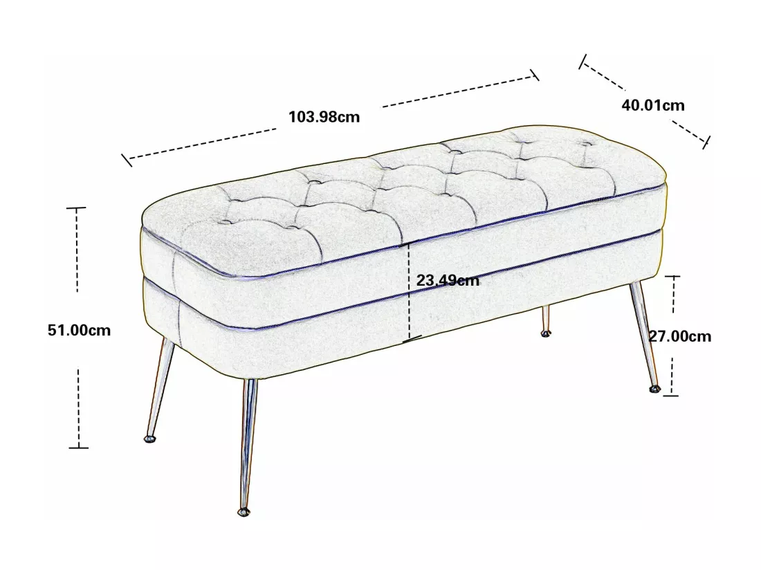 Chaise de sol en velours, d104cm×h51cm, gris