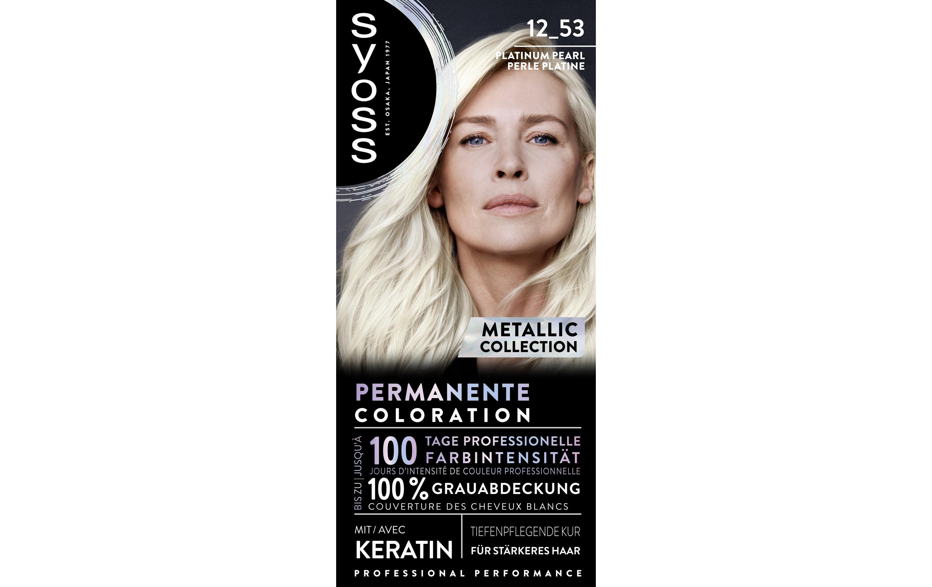 Haarcoloration 12-53 Platinum PearlPermanente Coloration mit Keratin für leuchtende Metallic-Reflexe