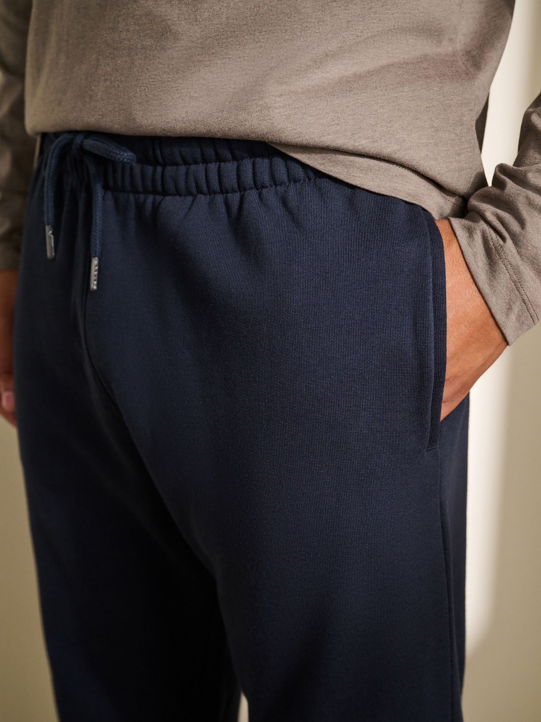 Bruin/marineblauw - Jersey pyjamaset met lange mouwen