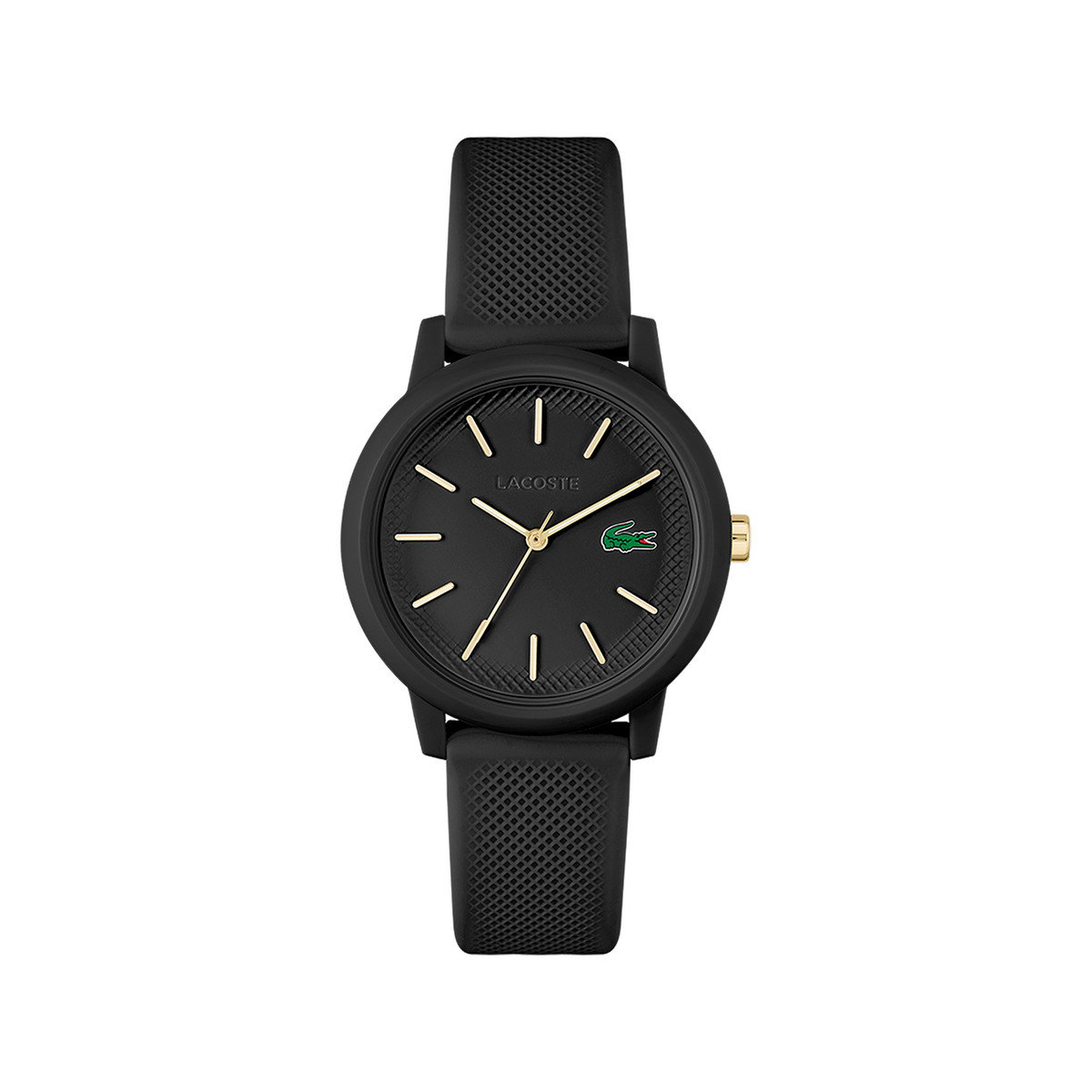 Montre Lacoste 12.12. femme résine bracelet silicone noir