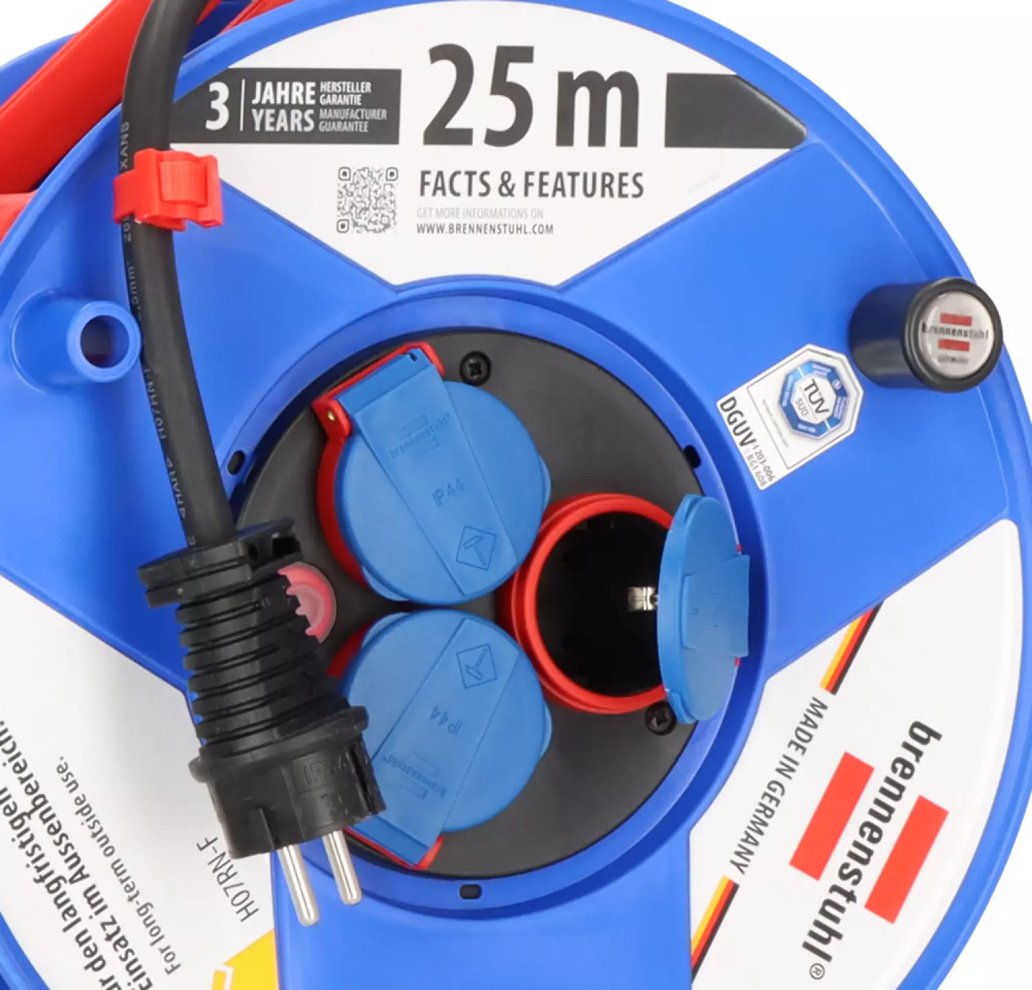 Brennenstuhl 1208440 Garant IP44 kabelhaspel - H07RN-F 3G2,5 - 25m