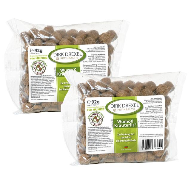 WumoX Kräuterlis für Hunde, 2er-Set