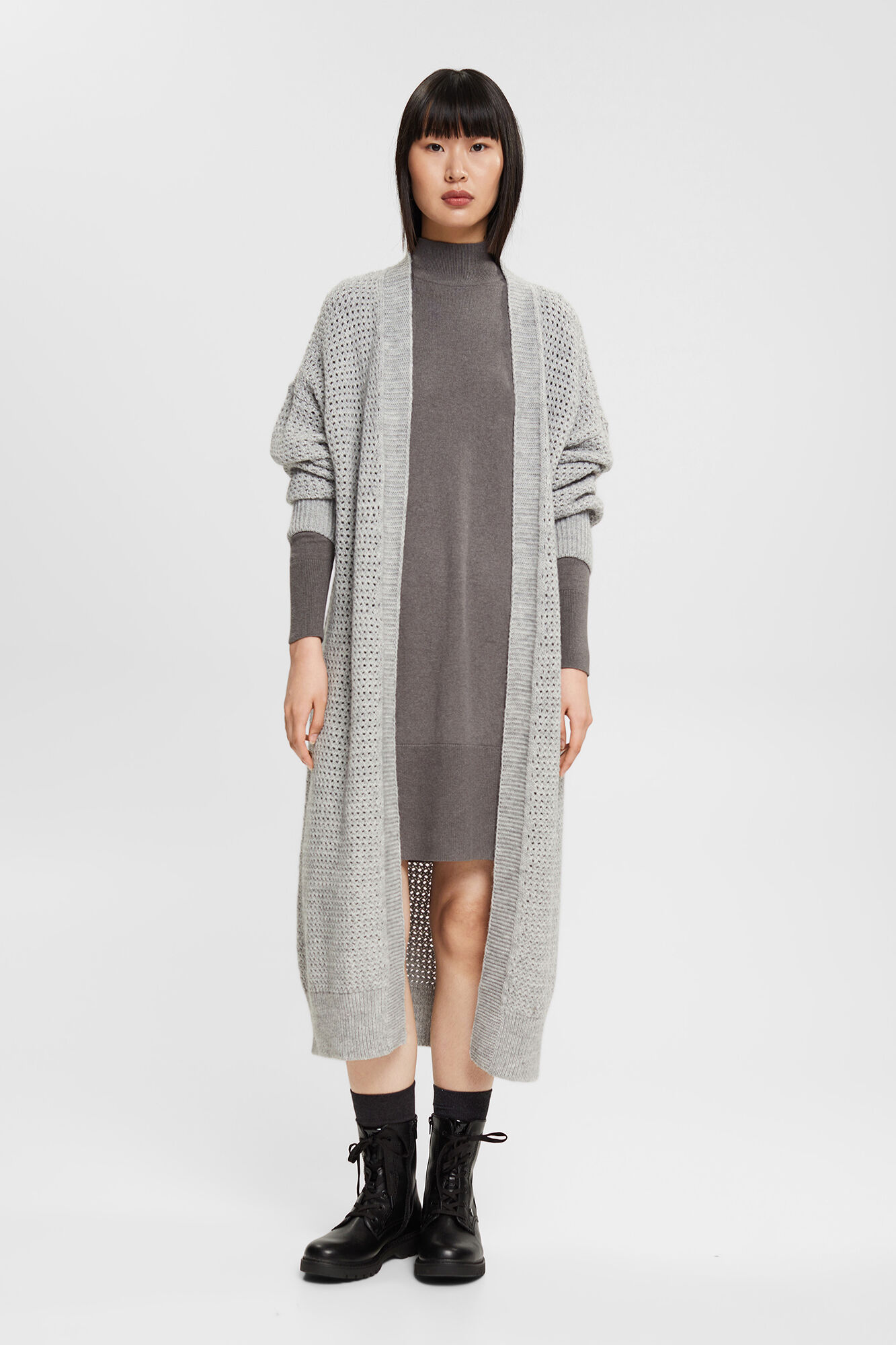 Vestido de malha com cashmere - Cinza