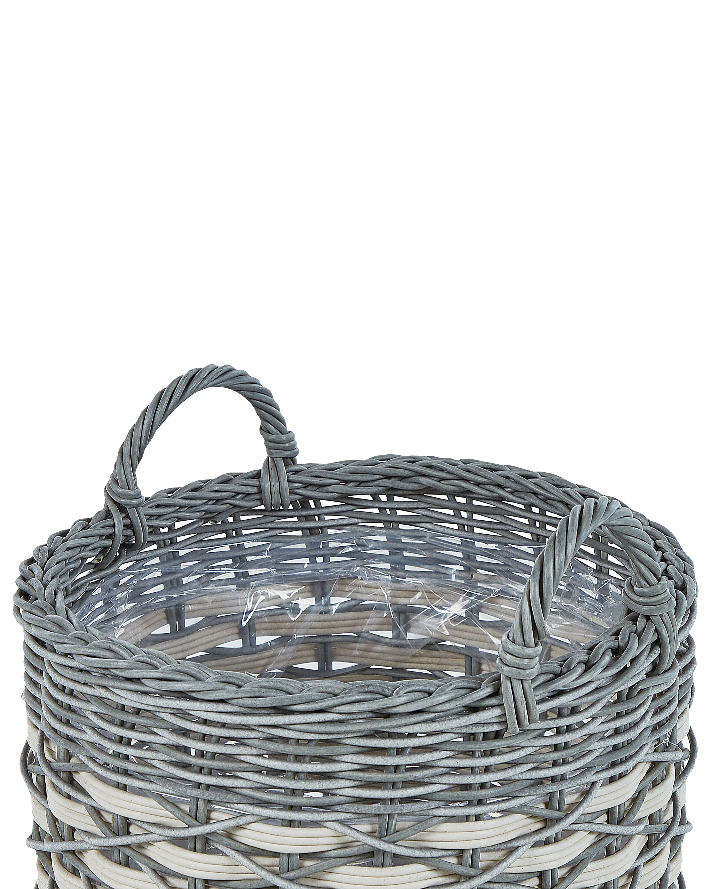 Set van 3 bloempotten GEFIRA PE rotan 31/39/49 cm Grijs