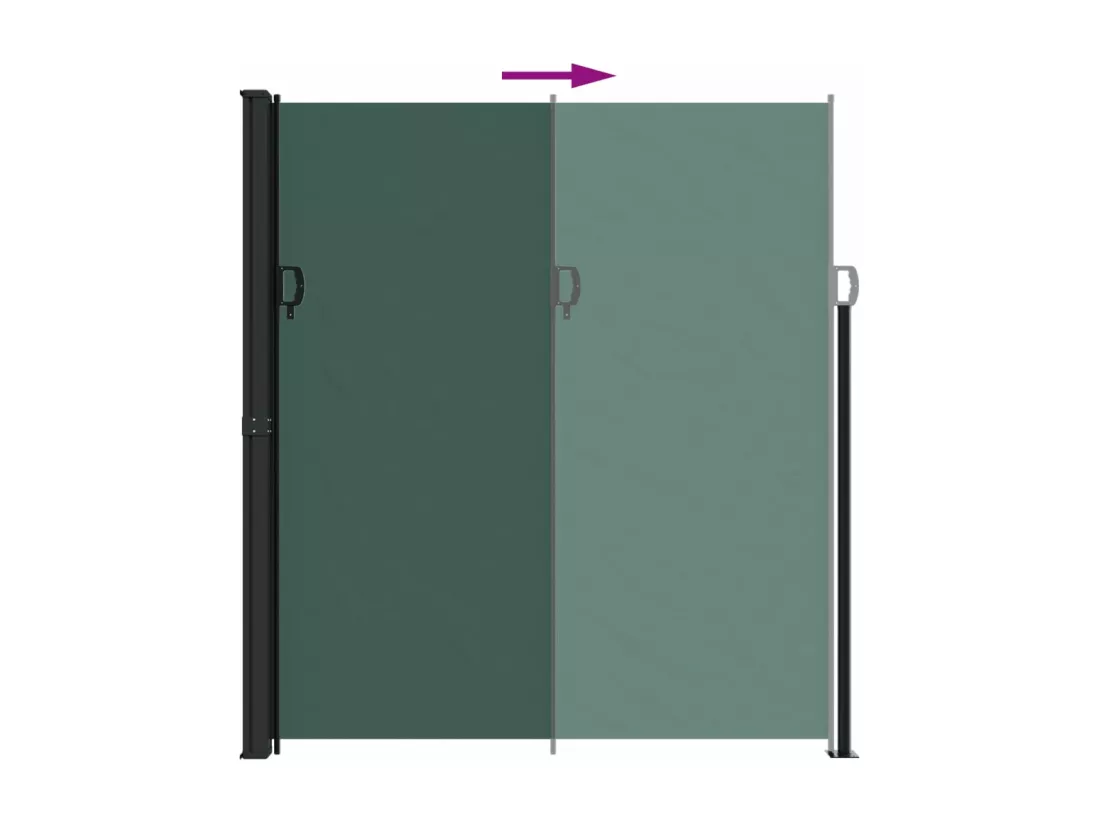 Auvent latéral rétractable vert foncé 220x600 cm