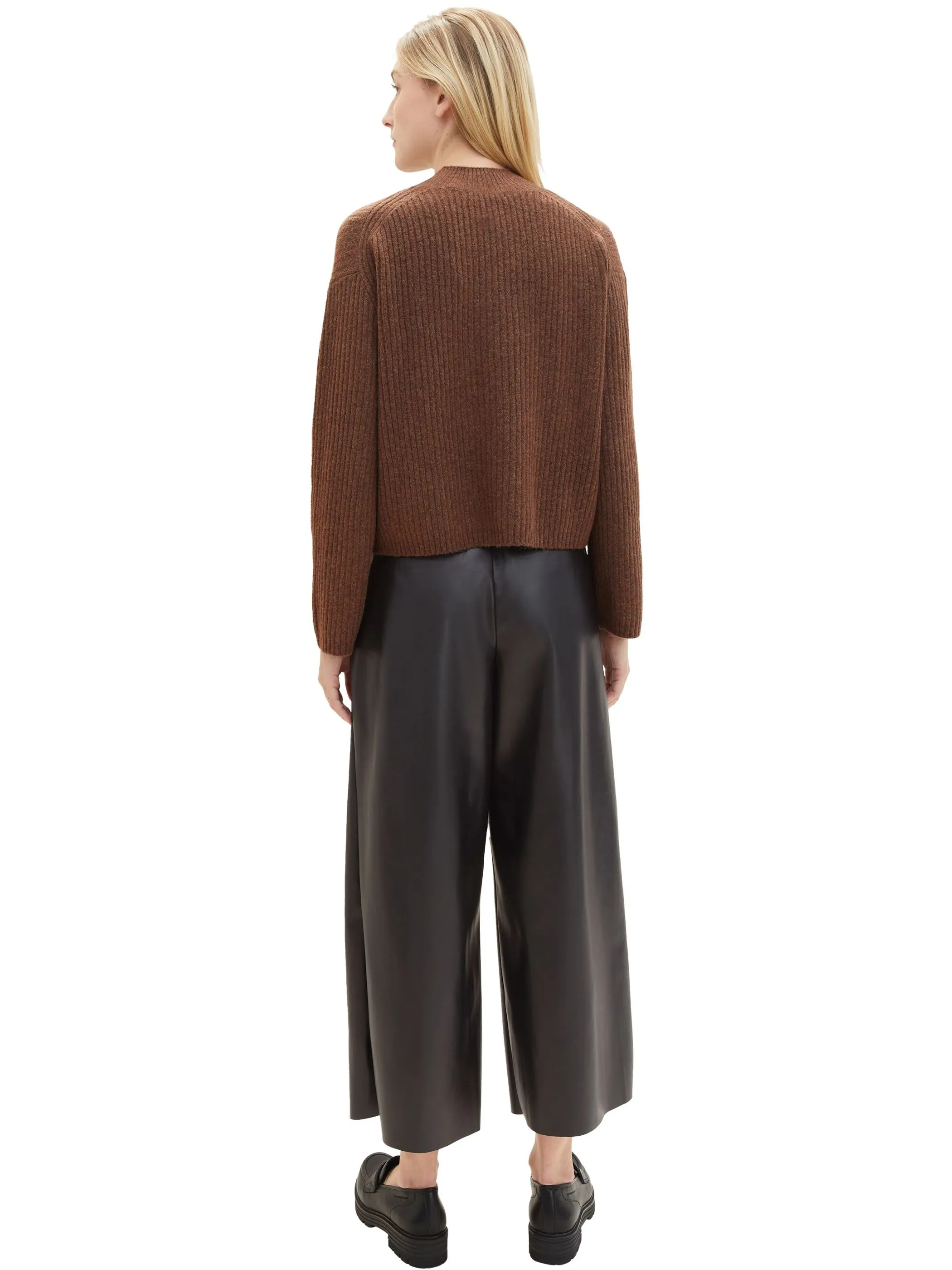 Damen Culotte Hose in Lederoptik