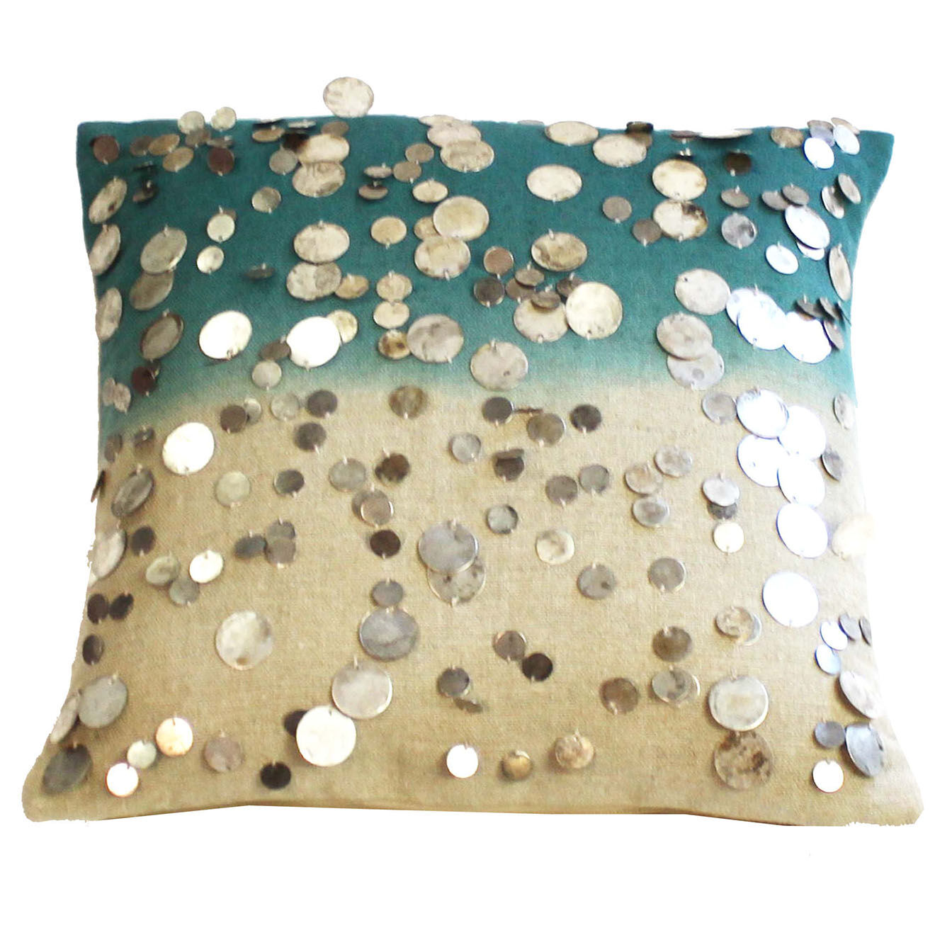 En Fil d'Indienne Housse de Coussin Gipsy Tie & Dye bleue - 40x40 cm