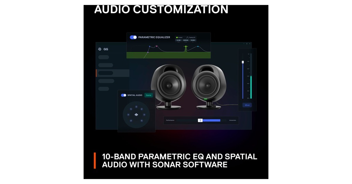 SteelSeriesArena 3 luidspreker  (Zwart, Bluetooth, 3.5 mm jack connector,)