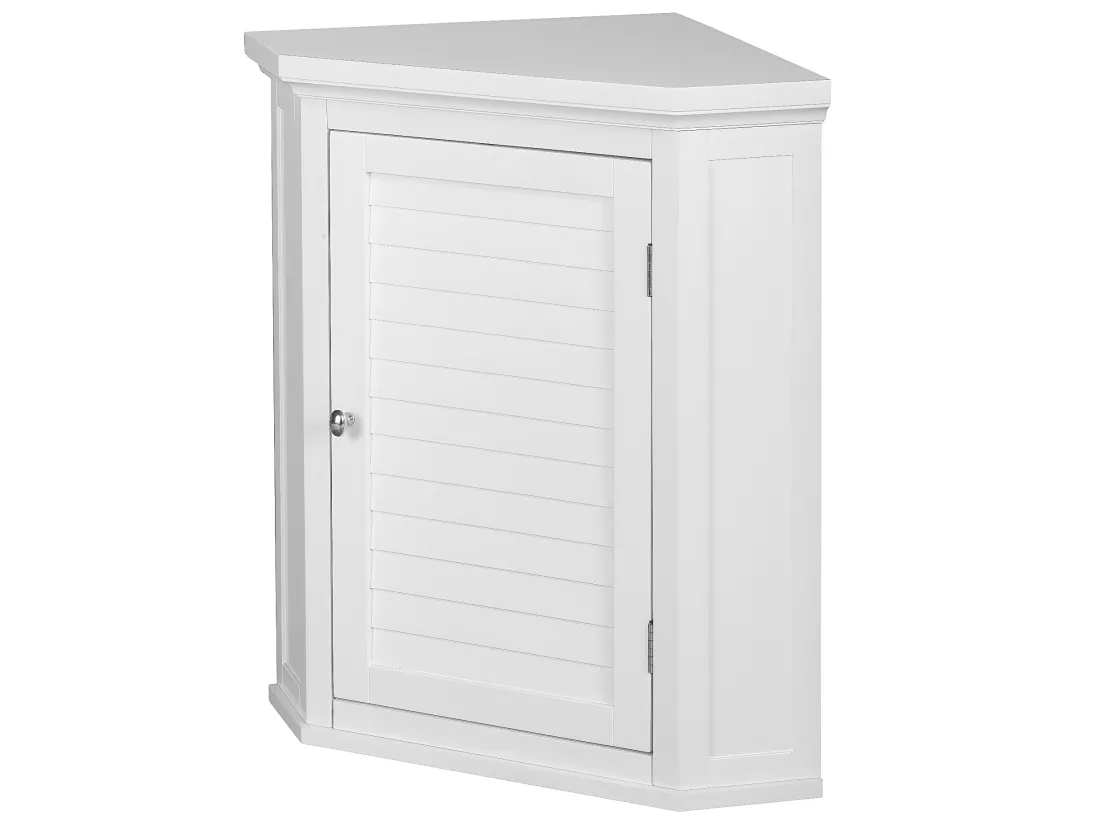 Placard mural armoire de toilette d'angle salle de bain blanc Glancy