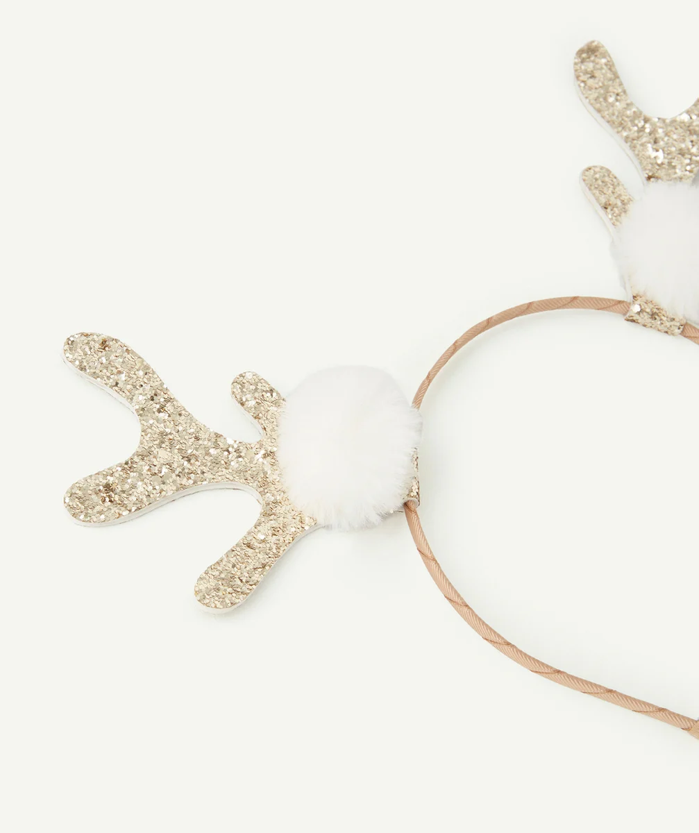 SERRE-TÊTE FILLE MOTIF CERF PAILLETÉ ET POMPONS