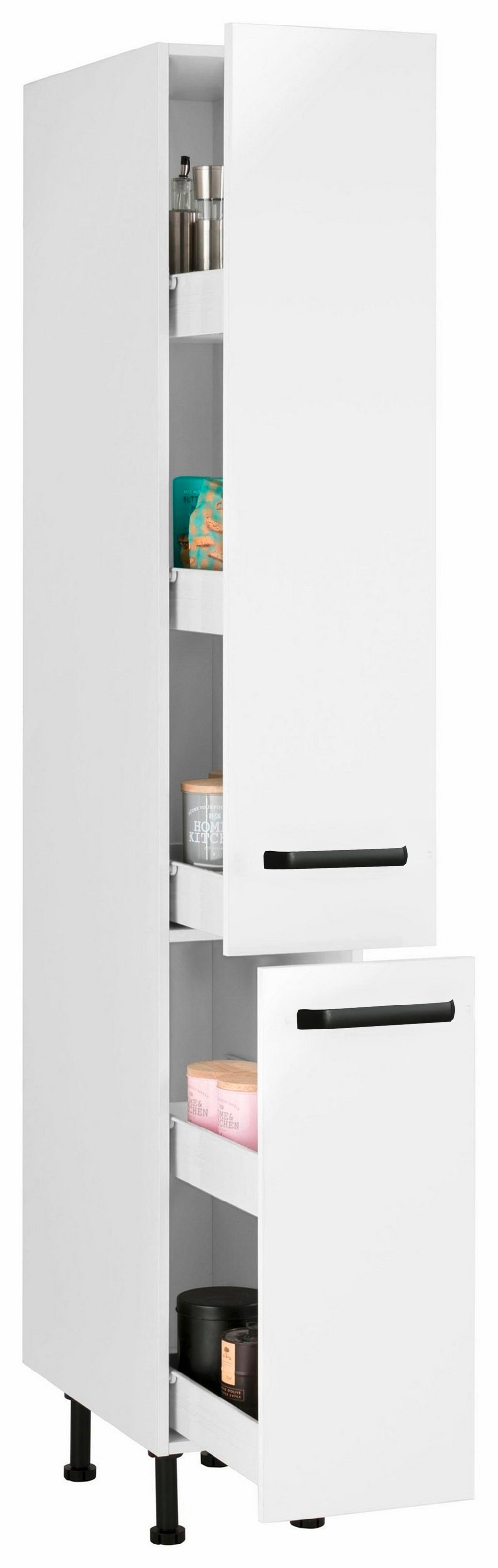 wiho Küchen Apothekerschrank »Simi« Soft-Close-Funktion in Schubkästen und Auszügen, verstellbare Füsse