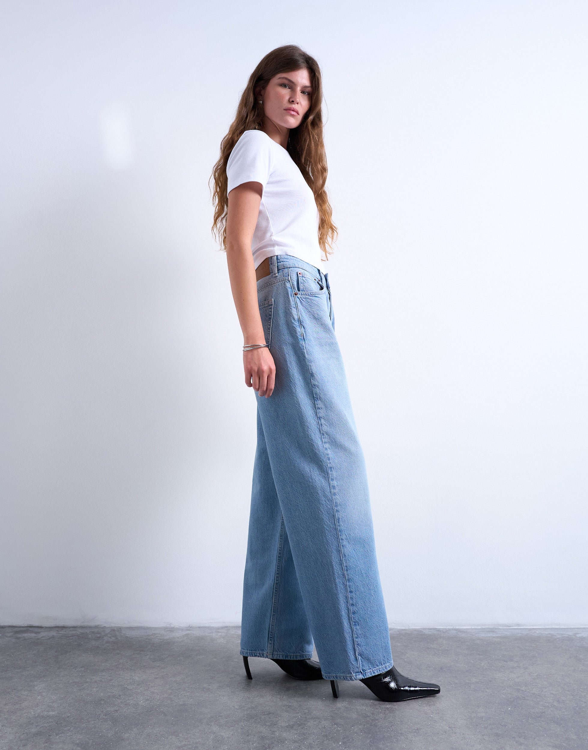 TSCOLUMN Mid rise Straight fit Jeans
