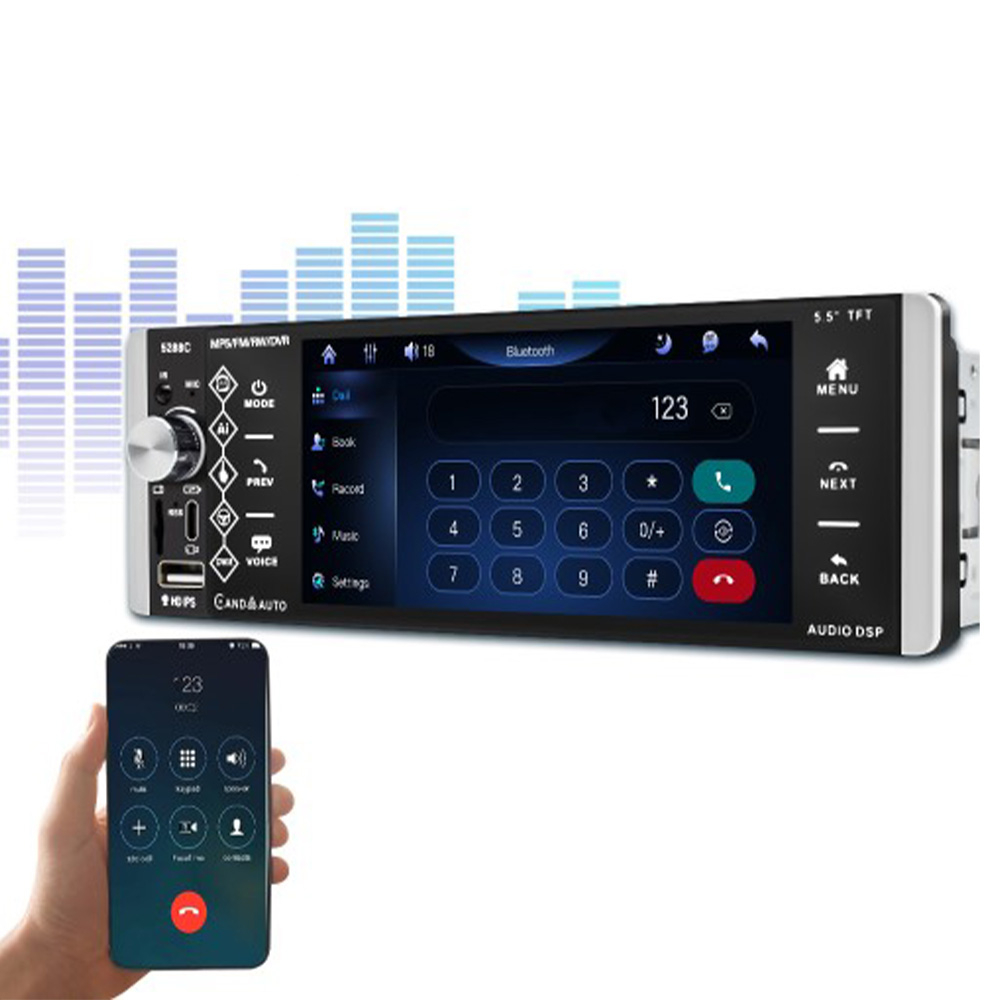 (188x82mm) Digitales Auto Radio FM Bluetooth MP5 Player mit 5.5