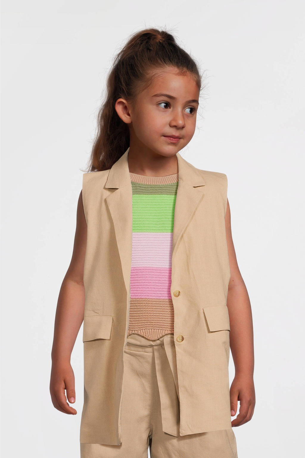 NAME IT gilet NKFFALINNEN zand