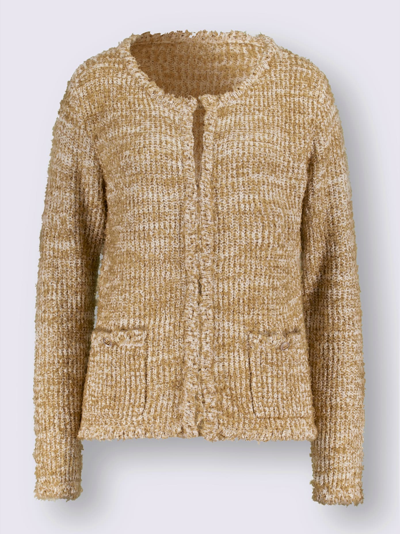 Veste en tricot boutons fantaisie dorés