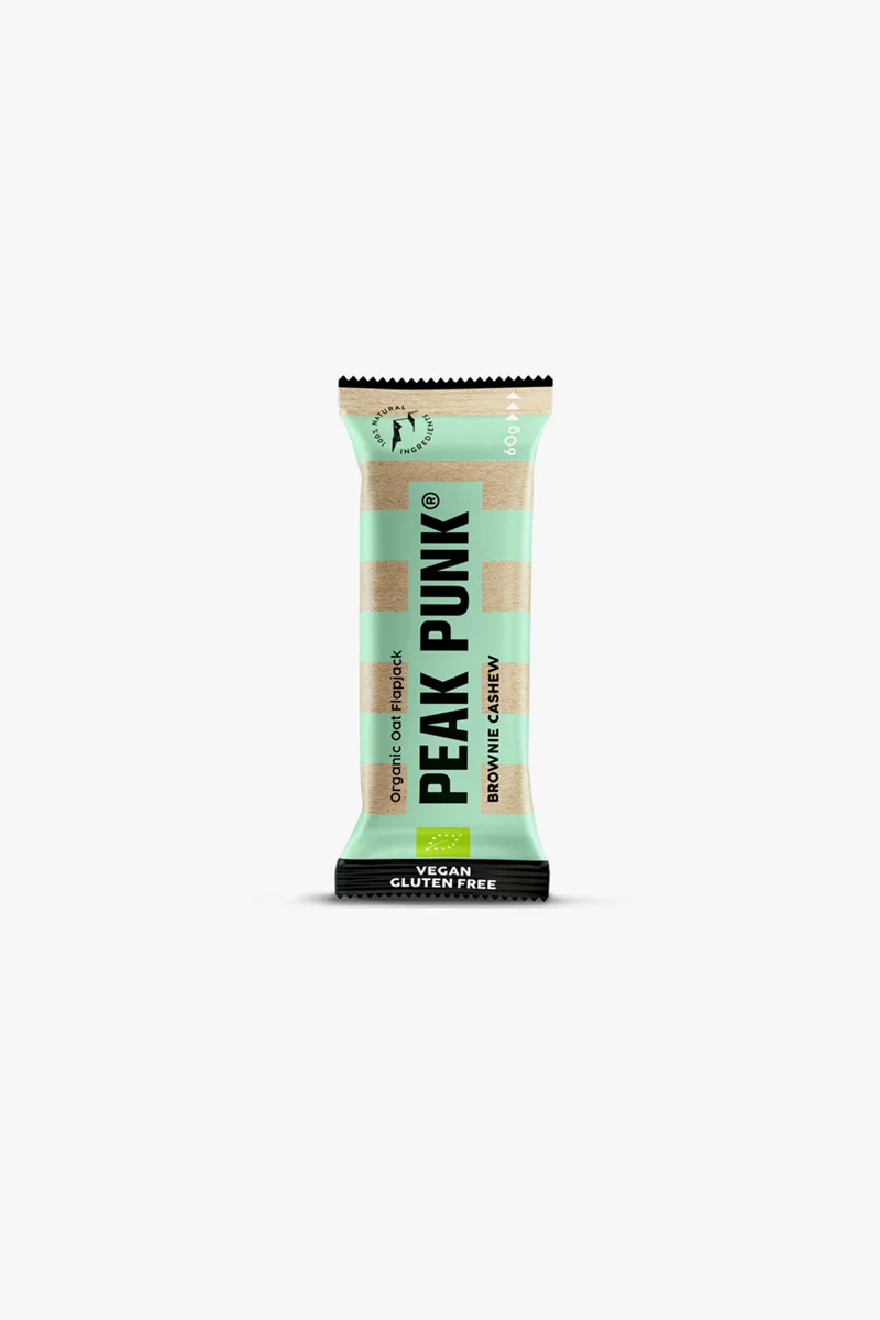 Peak Punk Organic Oat Flapjack Brownie Cashew 12 x 60 g Sportriegel
