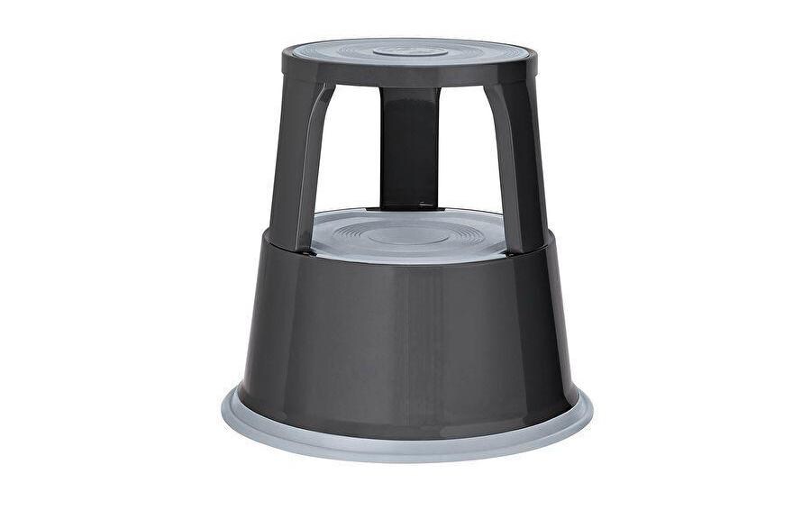 Hocker Step Metall, GrauRollhocker aus Metall