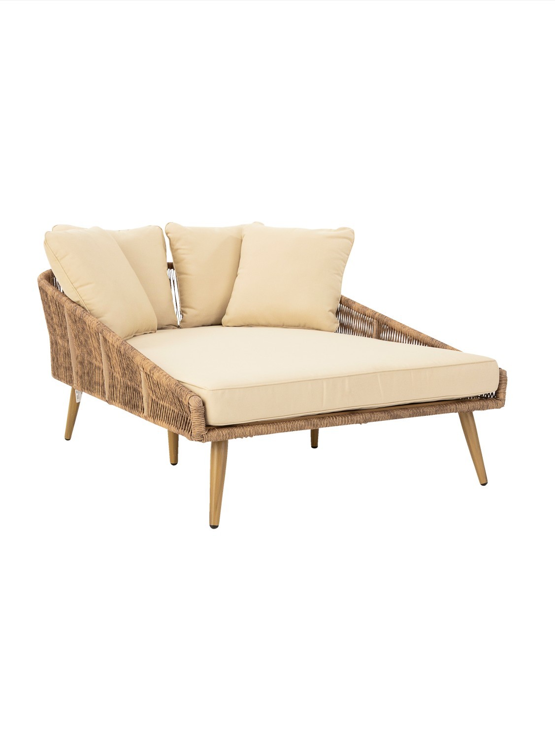 Sonnenliege JOANNA - natur-beige - inklusive Kissen