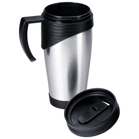 Macma Doppelwandiger Thermobecher aus Edelstahl, 0,4 Liter, silber