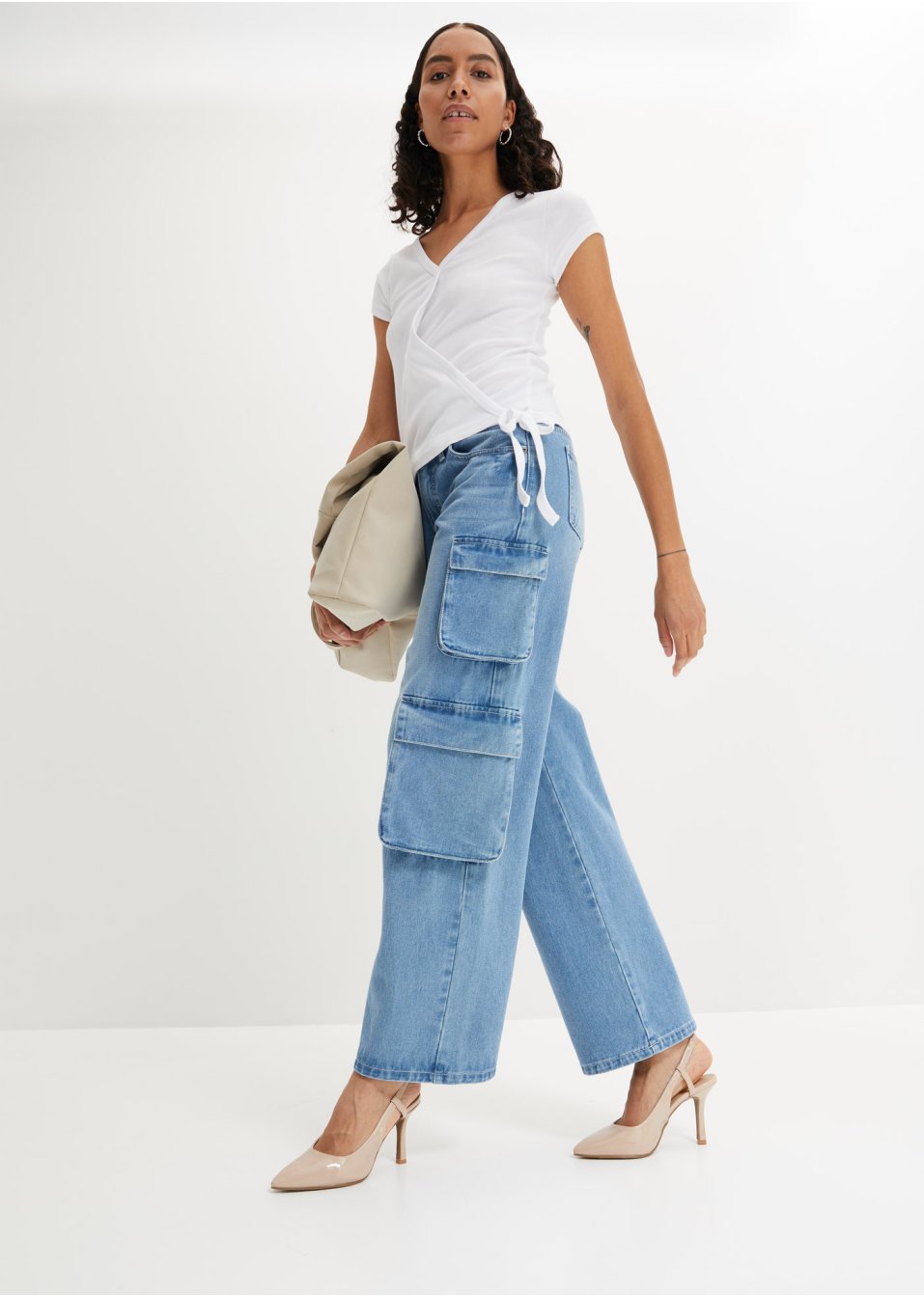 Jean cargo en pur coton