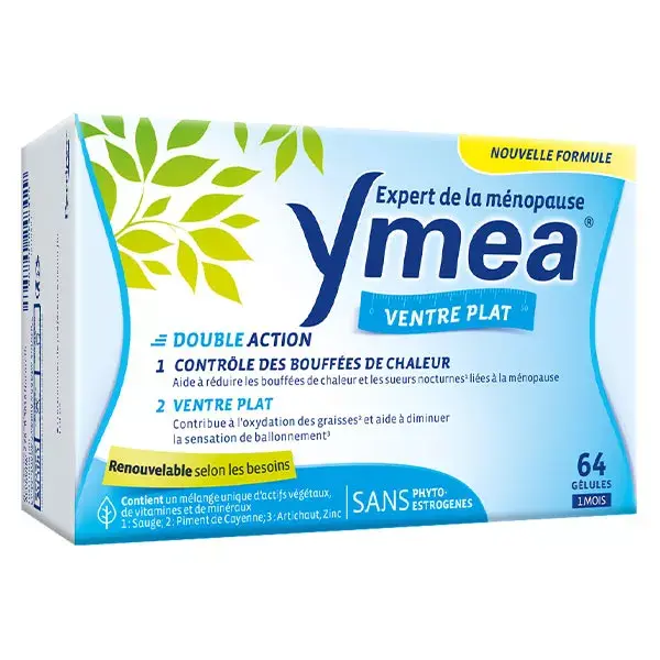 Ymea Menopausa, Ondas de Calor e Barriga Lisa - 64 Cápsulas
