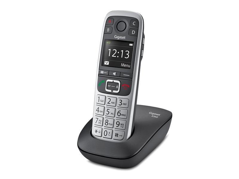 Gigaset Schnurlostelefon E560 Schwarz/Silber Das Grosstastentelefon Gigaset E560 - Grosser Anspruch, einfache Bedienung