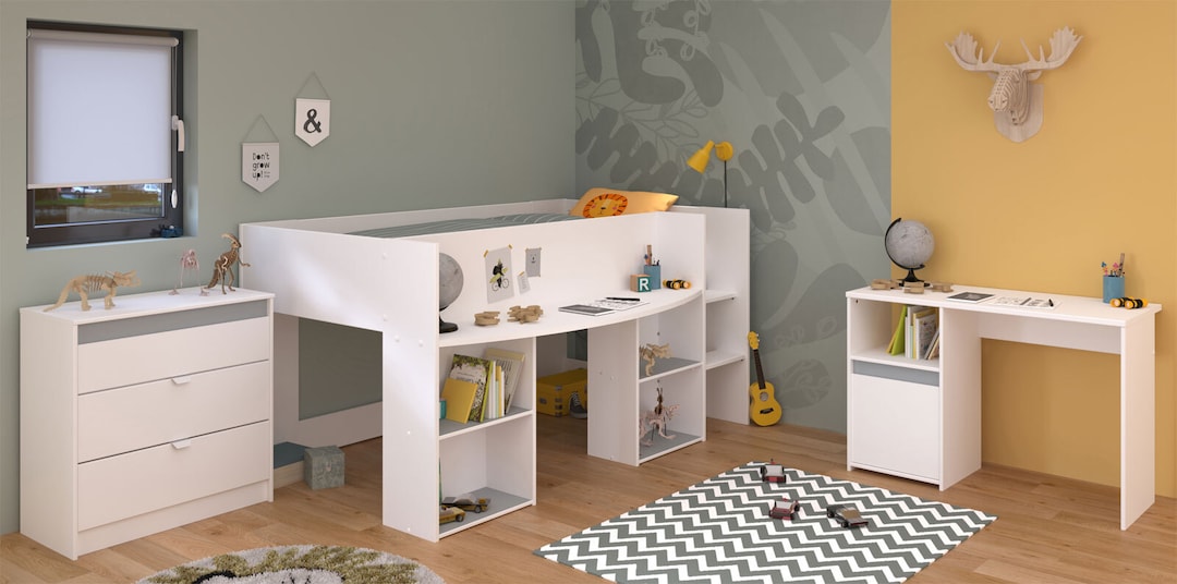 Parisot Kinderzimmer PIROUETTE 15 weiß / grau / rosa