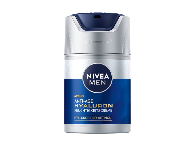 NIVEA MEN Gesichtscrème Anti-Age Hyaluron 50 ml Tiefenwirksame Anti-Age Gesichtspflege mildert sichtbar tiefe Falten
