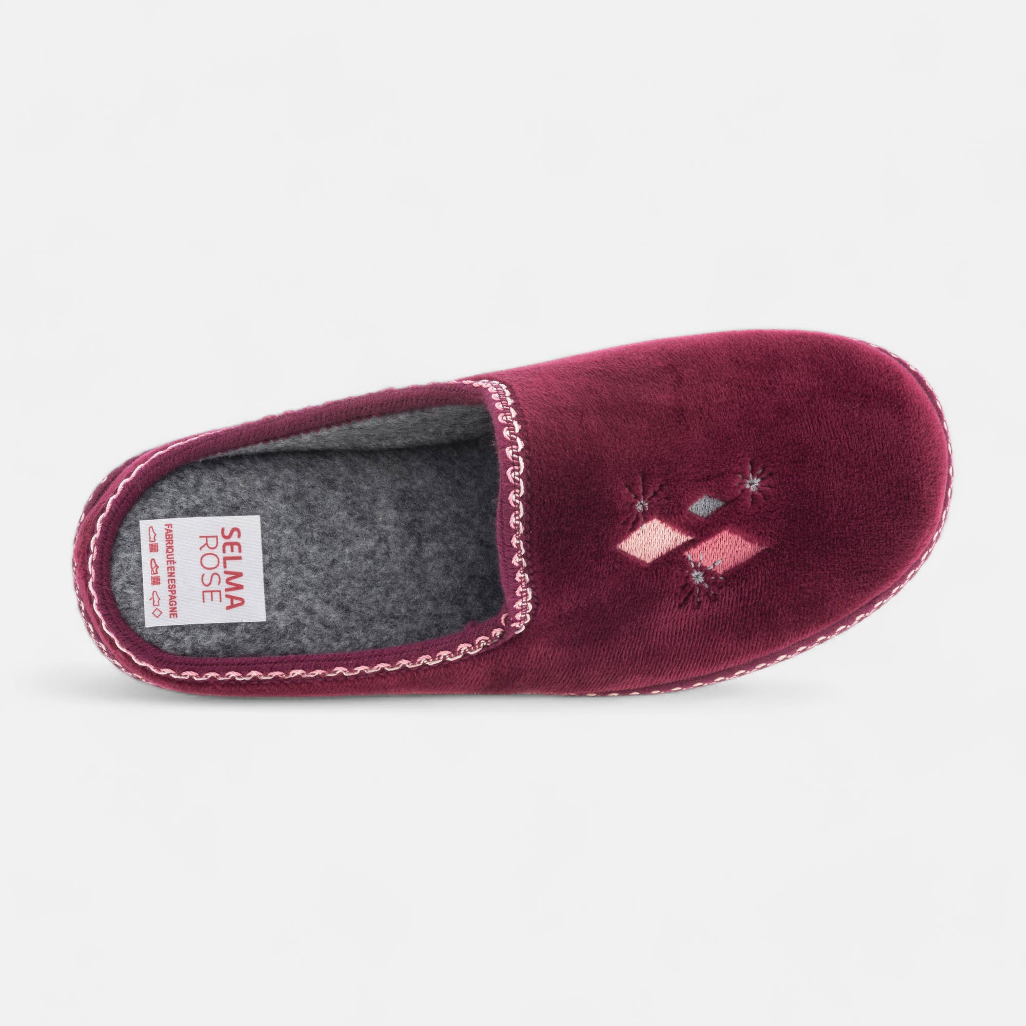 Pantoufles mules Femme bordeaux