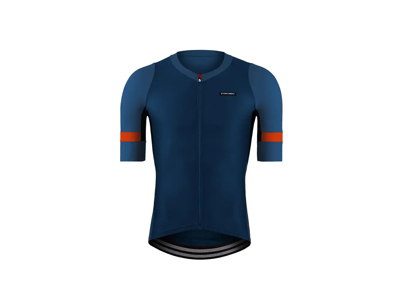 Etxeondo Mendi Fietsshirt Korte Mouwen Blauw/Oranje Heren