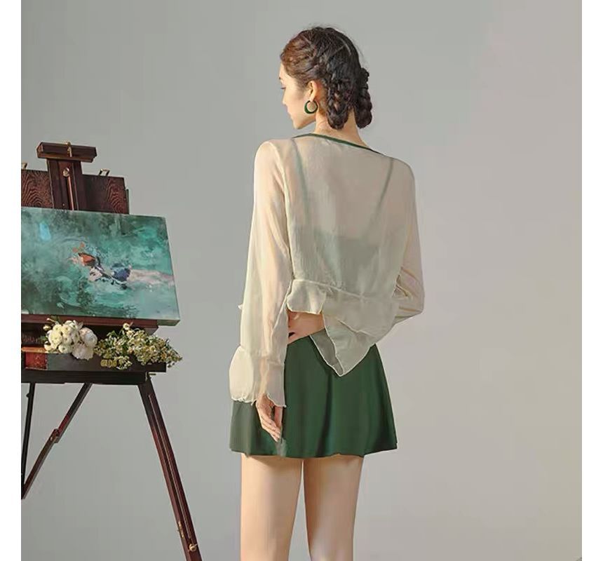 Starleraid - Set: Ruffle zwemjurk + cover-up