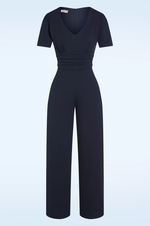 Vintage Chic for Topvintage Evelynn jumpsuit in marineblauw