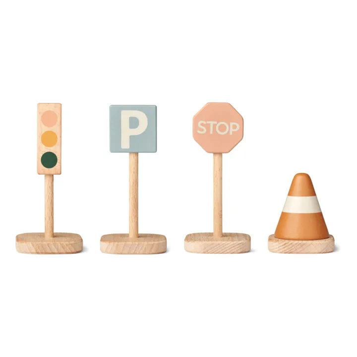 Liewood Panneaux de signalisation en bois - Set de 4 | Mustard multi mix
