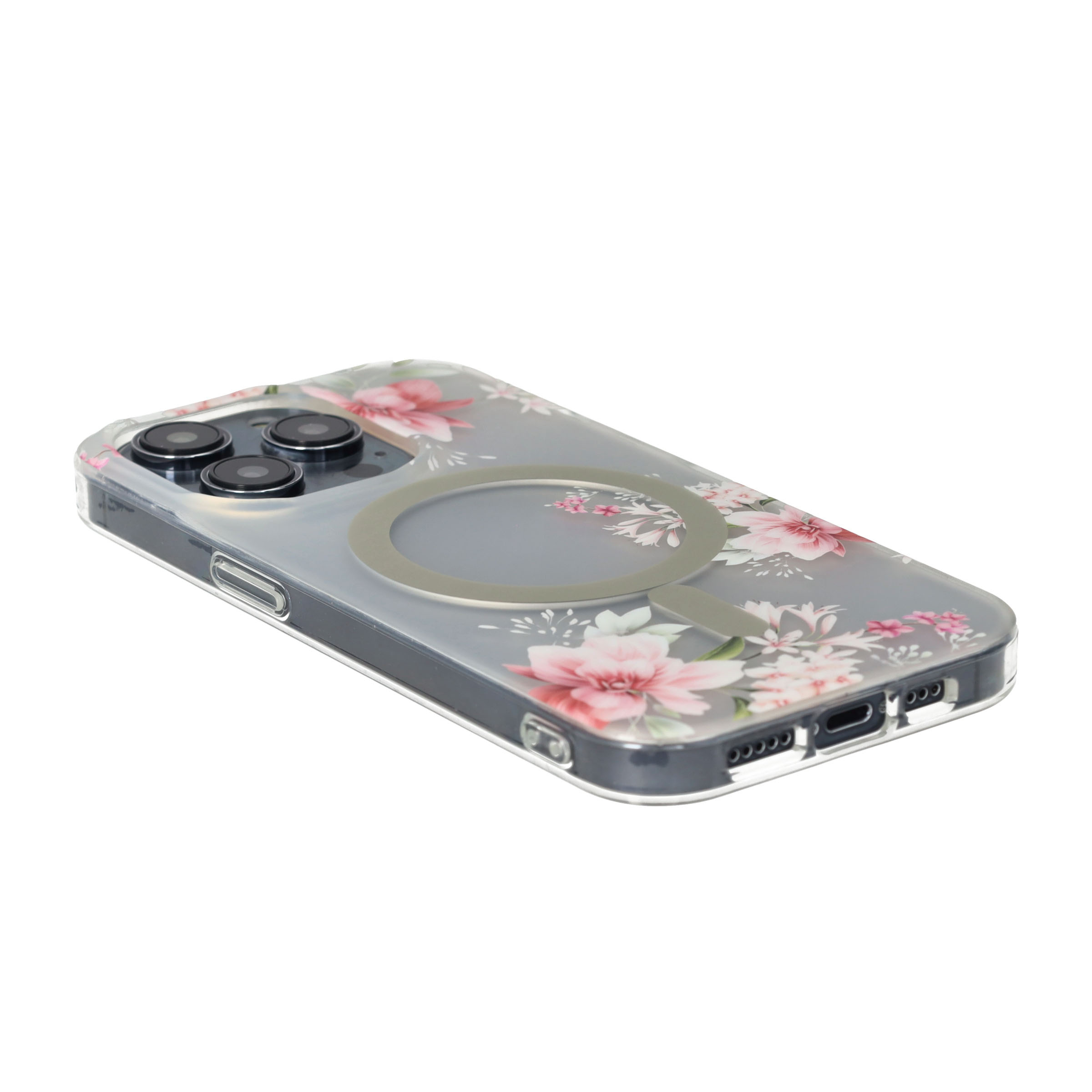 iPhone 14 Pro MagSafe Hybrid Hülle TPU Bumper Acryl Rückseite - Begonien