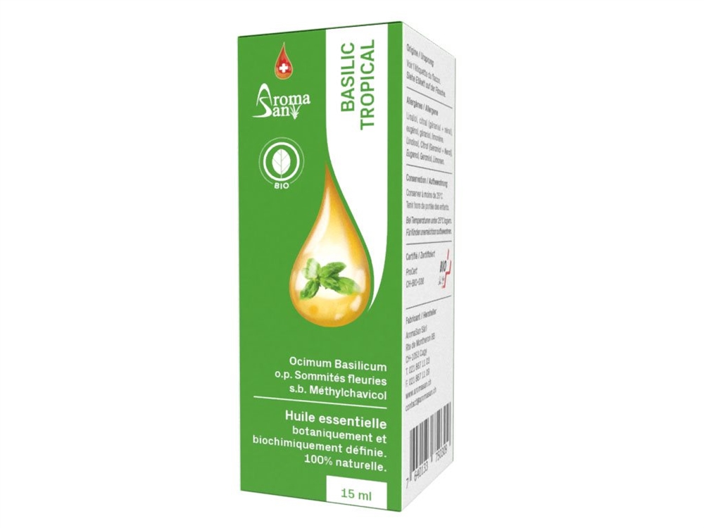 Aromasan Basilikum Äth/Öl in Schachtel Bio 15 ml