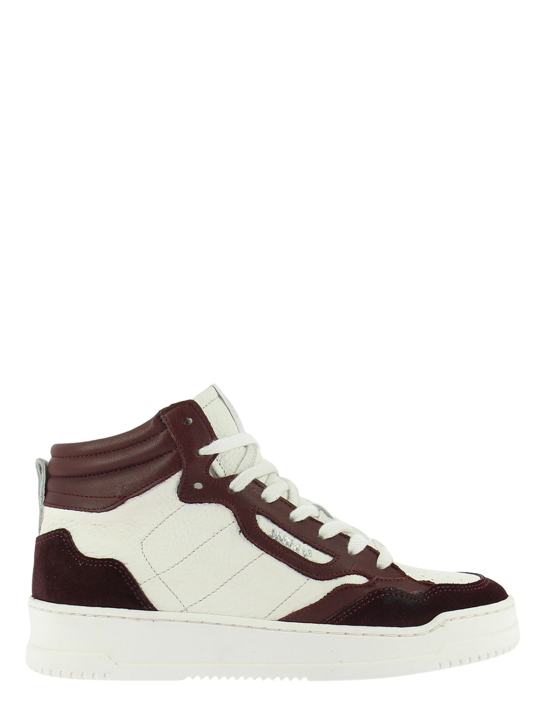 semerdjian baskets montantes femme vale 8407 cuir blanc/bordeaux