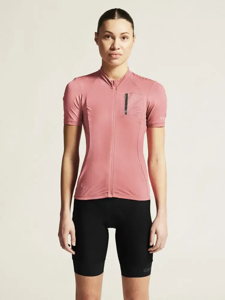 Craft ADV Gravel Fietsshirt Korte Mouwen Roze Dames